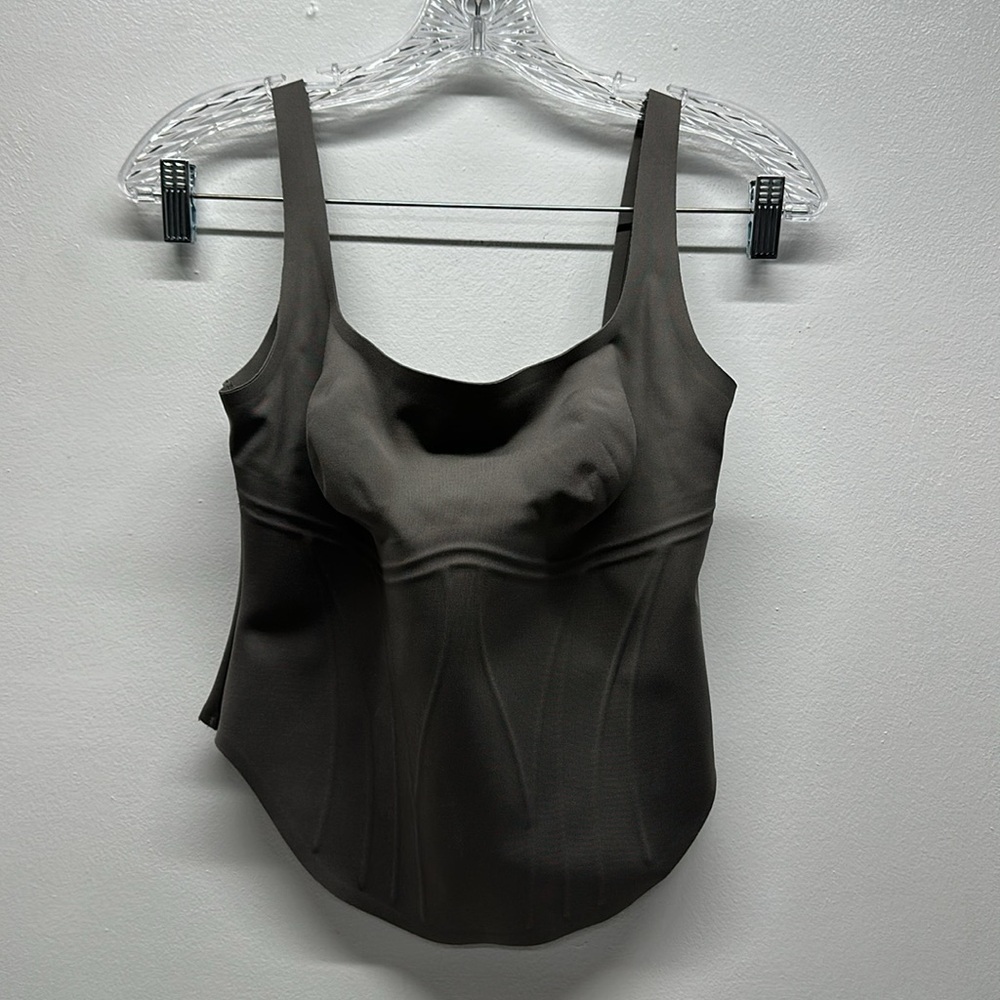 Skims Bonded Corset Group Crop Cropped Top Sleeveless Steel Gray Size Medium